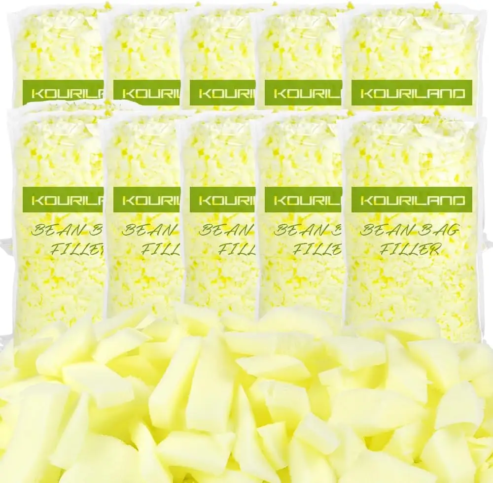 50LBS Bean Bag Filler, Shredded Memory Foam Beanbag Filling Pillow Stuffing | Bean Bag Refill for Couch Cushion Stuffed Animals