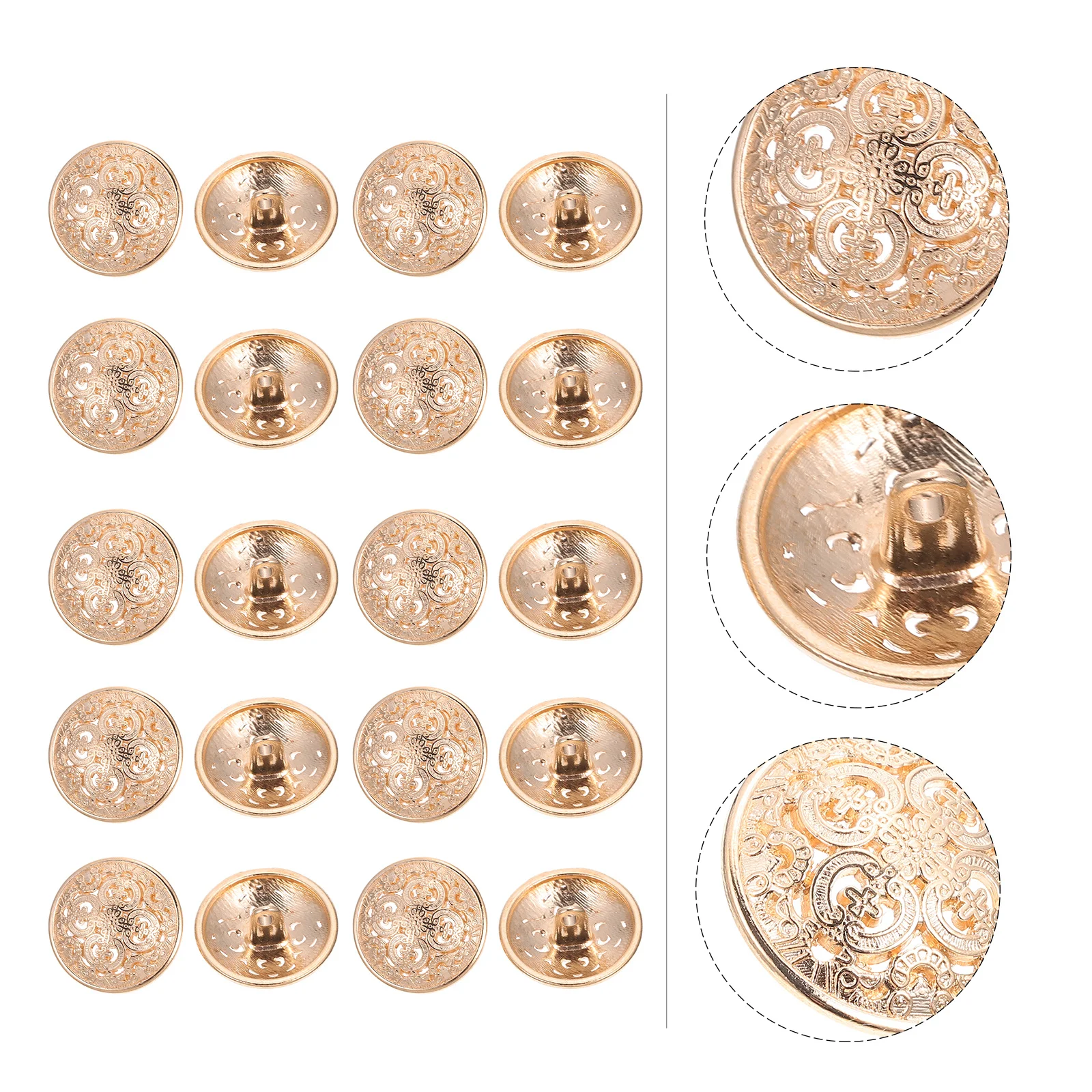 

50Pcs Hollow Metal Buttons Vintage Alloy Sewing Buttons Durable Decorative Accessories DIY Clothes Suit Sweater Skirt