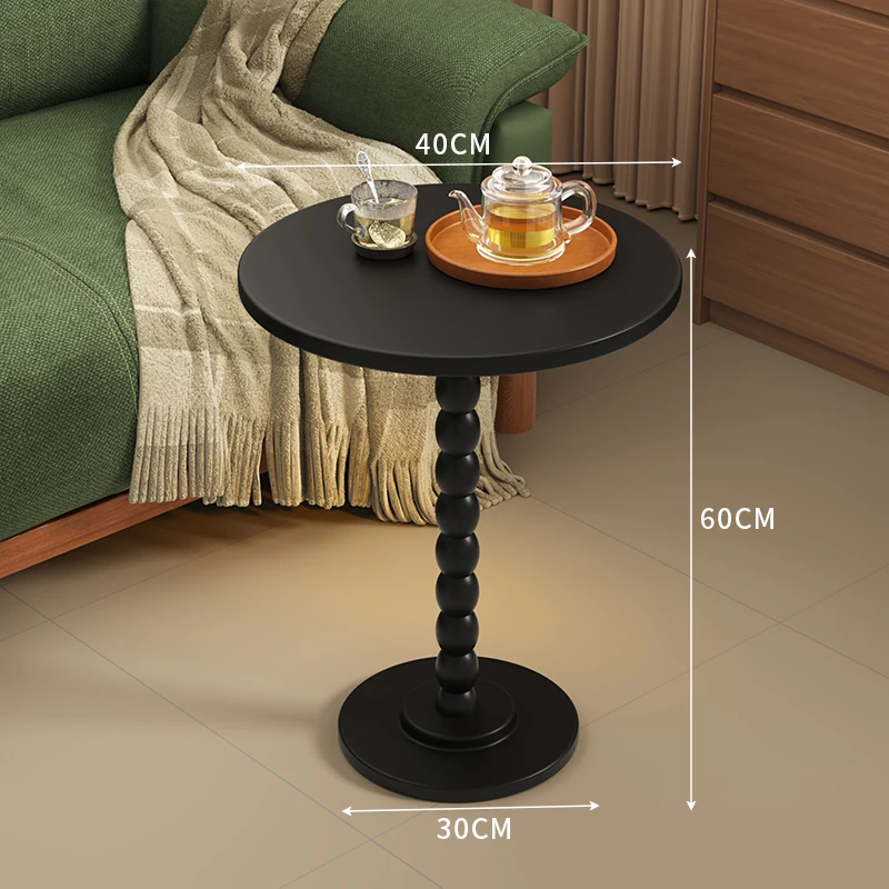 

American Retro Modern Solid Wood Round Simple Bedside Balcony Round Table Nordic Sofa Living Room Home Coffee Table Corner Table