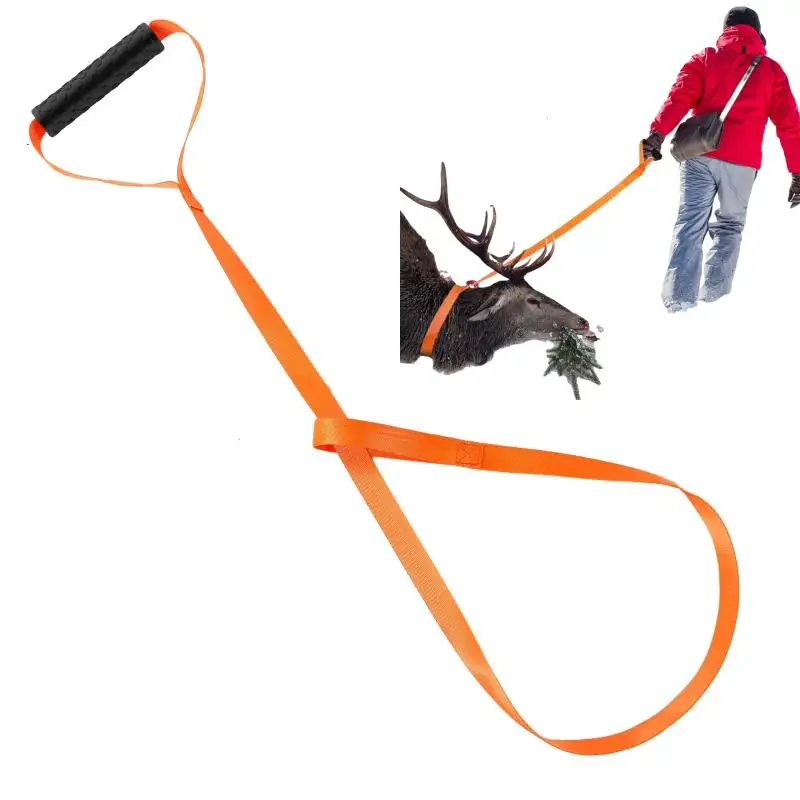 

Цельный портативный съемник, тянущая веревка для оленя, охотничий ремень для оленя с ручкой, универсальный ремешок для фермы на открытом воздухе