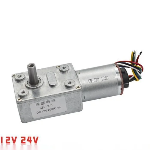 Motor de reducción de CC helicoidal JGY370 con codificador Hall, Motor autoblocante de 12V, Motor delantero y inverso