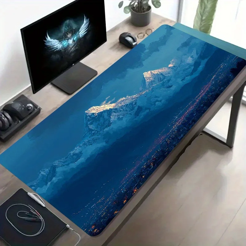 

Durable Desk Mat Mouse Pad Durable Desk Mat Comfort Cloth Surface Natural Rubber Base for Home Office PC Laptop Work Desk Daily