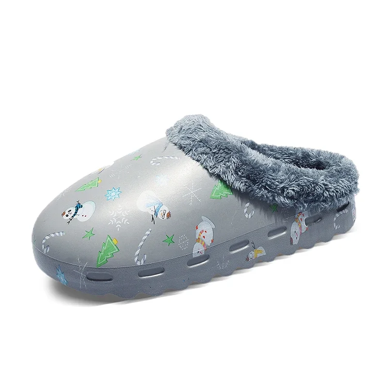 New Arrivals Winter Men's YZY Fur Slides Slip On Keep Warm Cotton Slippers Lightweight YZY Fur Slippers For Man Plus Size 39-46