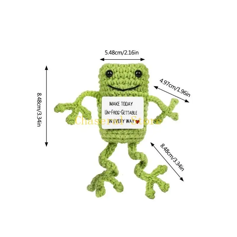 e7ce ملهمة Crochet Frogs Companion مع كلمات إيجابية كلمات دافئة