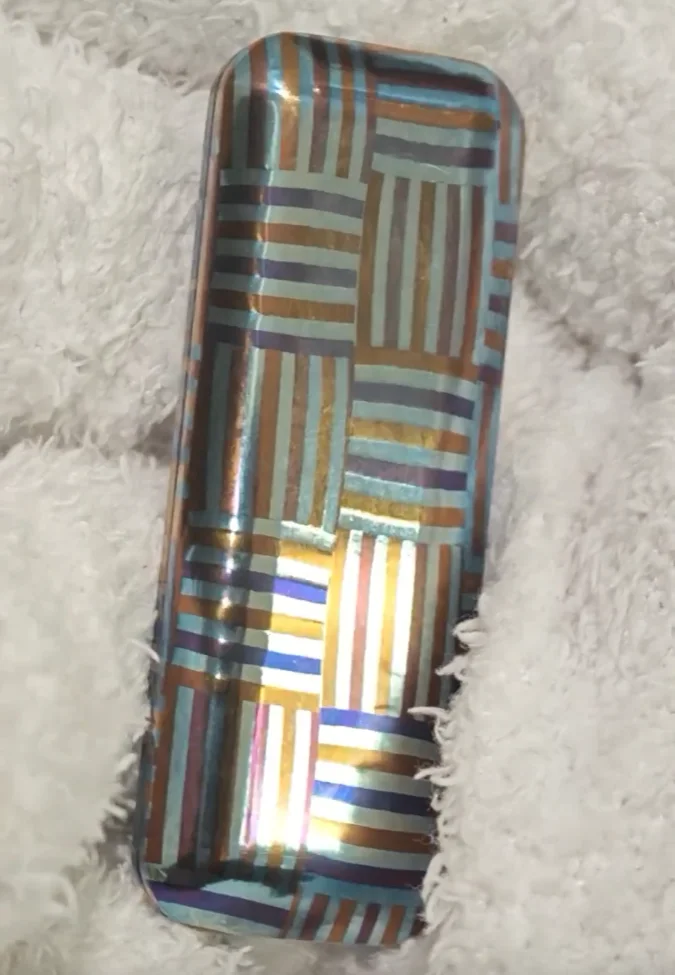 

Used EDC Even numbered small flat fish woven timascus fidget slider decompression toy