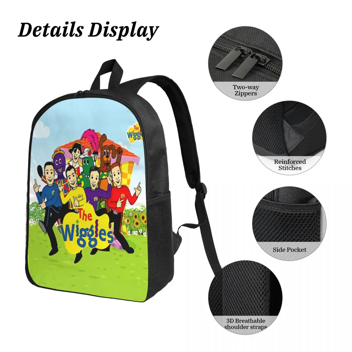 The Wiggles Tv Show กระเป๋าเป้สะพายหลังเด็กกล่องอาหารกลางวันกล่องดินสอสําหรับชายหญิงกระเป๋าเป้สะพายหลังก่อนวัยเรียนน้ําหนักเบากระเป๋านักเรียน Bookbag ชุด