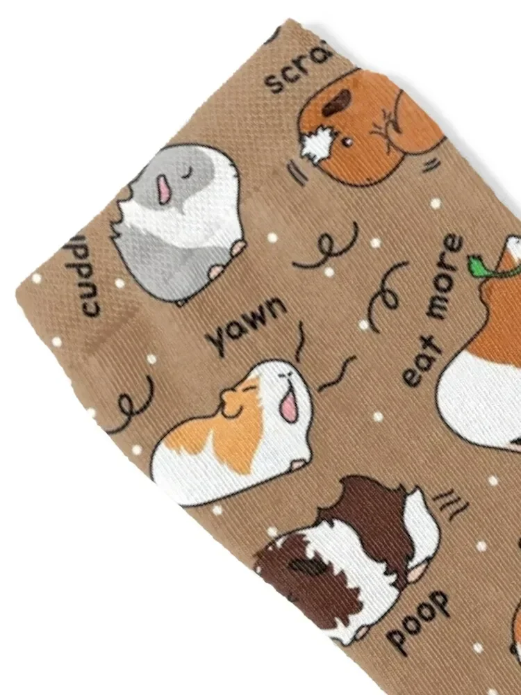 Guinea Pig Daily To-Do List - Brown Background Socks loose cute Woman Socks Men's