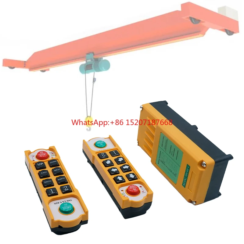 

8-Button Single Speed Industrial Radio Remote Control Waterproof Crane Wireless Controller Lifting Shock Function Rolling Code