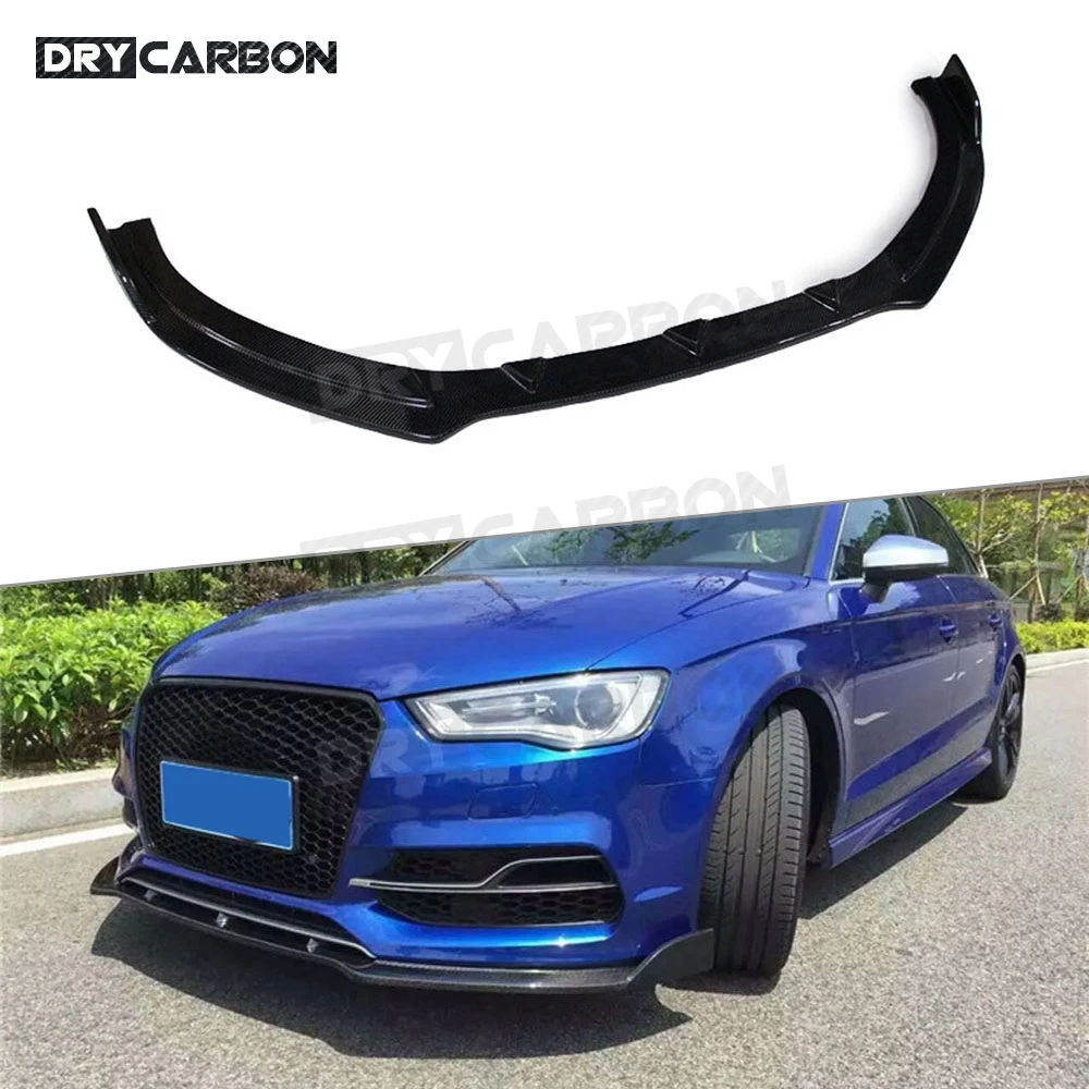 

Carbon Fiber Front Bumper Lip Spoiler for Audi A3 Sline S3 4 door 2014 2015 2016 Head Chin Shovel Car Styling