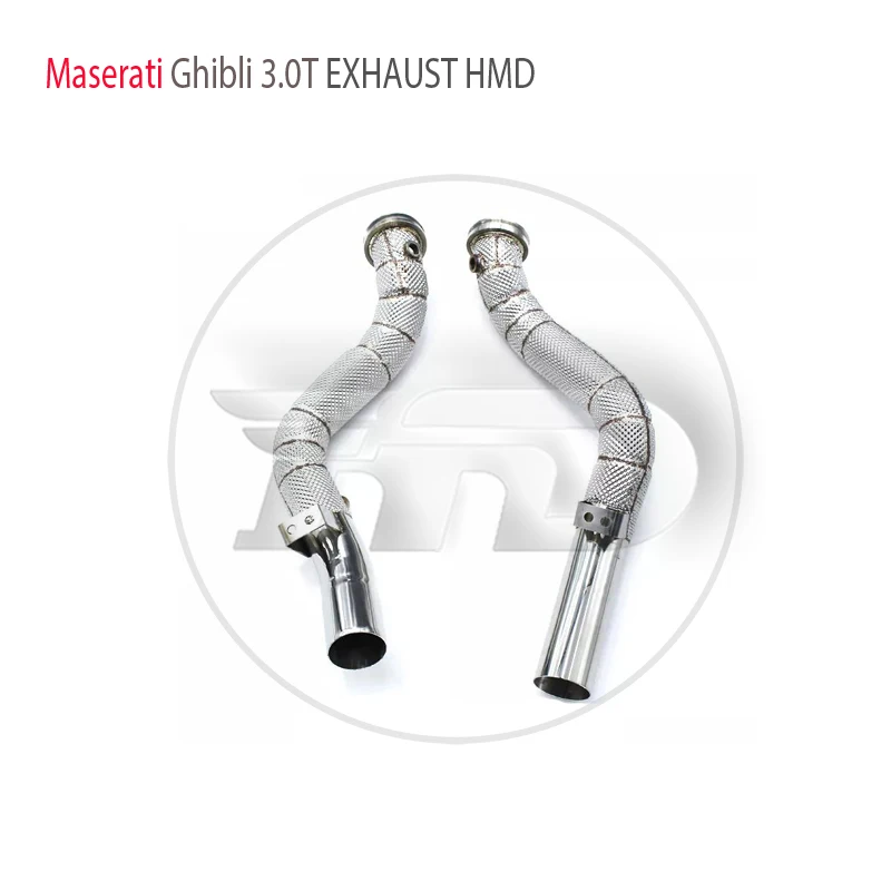 HMD Exhaust System High Flow Downpipe For Maserati Ghibli 3.0T Auto Modification Header Without Catalyst Racing Pipe