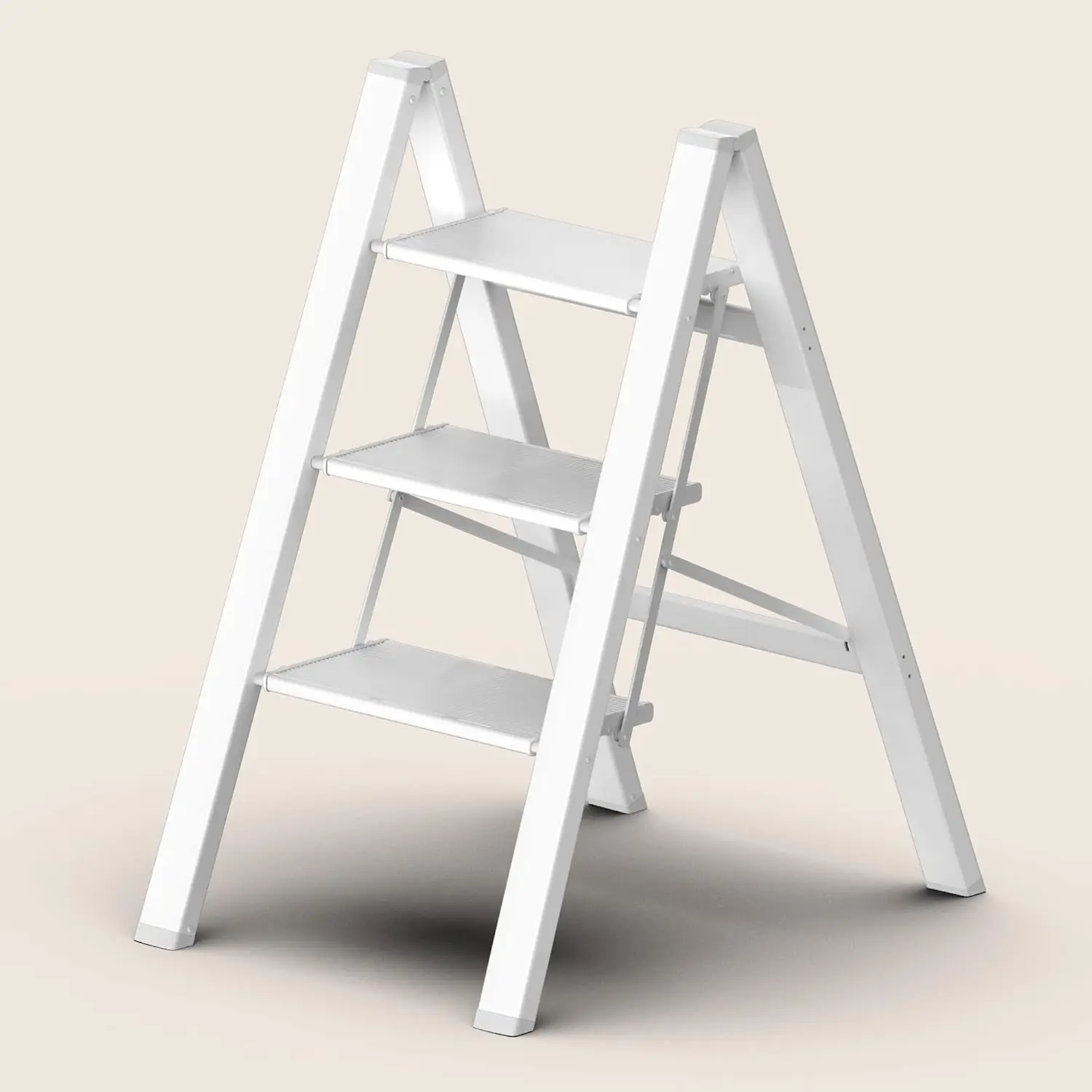 

3 folding step ladder, small step stool for Adults, Portable non-slip light step Ladder, Wide pedal, (300 lb.)