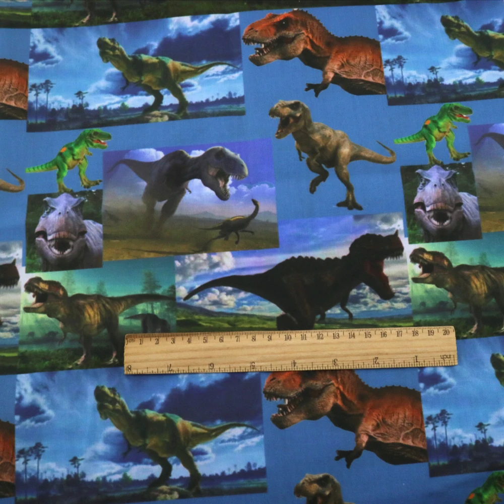 نسيج الحيوانات الكرتونية ديناصور 100% قطن/بوليستر/قماش/ساتان/قماش متمدد خياطة اللحف بالإبرة اصنع بنفسك قماش #5