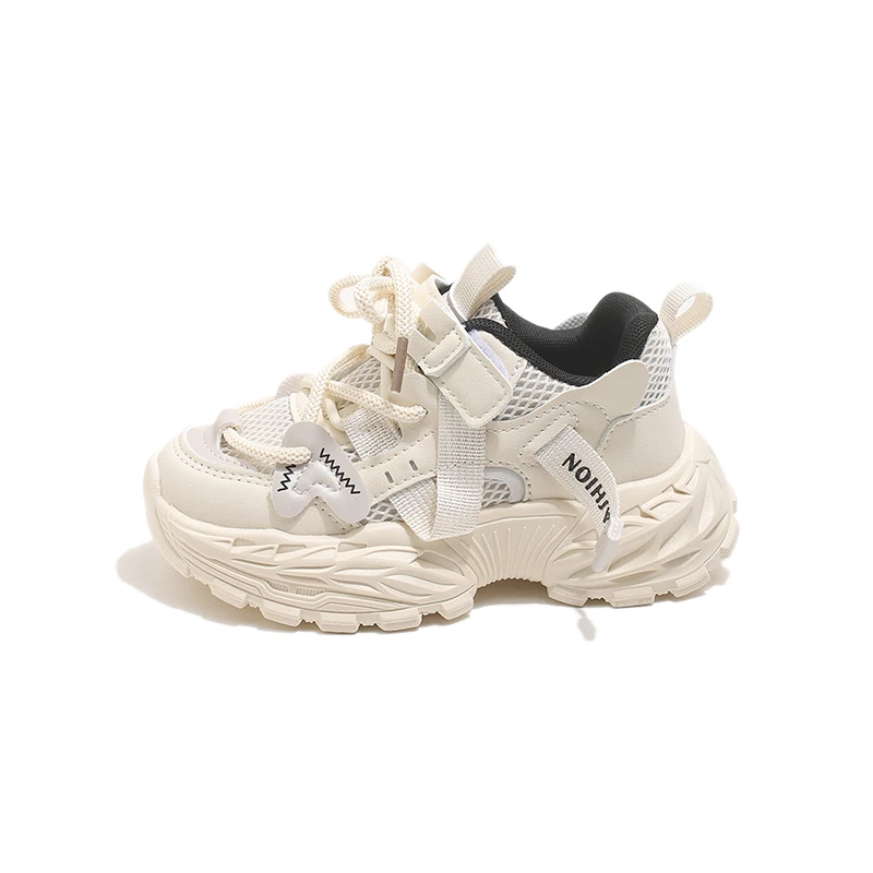 

Kids Sneakers Boys Girls Chunky Sport Shoes Breathable Mesh Running Shoes with Velcro Non-slip Lightweight Children Casual Shoes