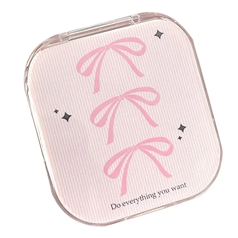 New Cute Rabbit Lens Container Women  Bow Knot Contacts Lens Case Men Color Contact Lenses Storage Box Portable Travel Set