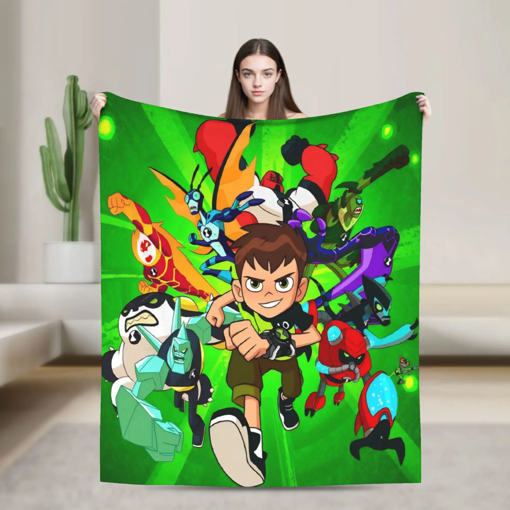 Ben 10 Anime Blankets Ultra-Soft Fleece Healing Gifts  Throw Blanket Bedspreads