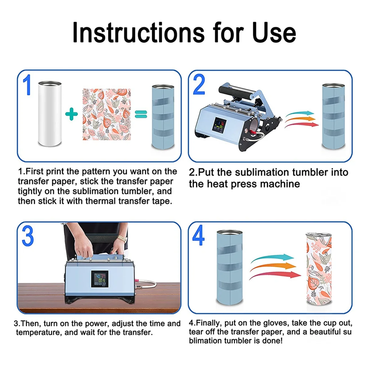 Attacco per pressa a caldo per bicchiere da 30 once 110V, per pressa a caldo per bicchiere, applicare a 11 once, 12 once, 16 once, 20 once, 30 once spina usa