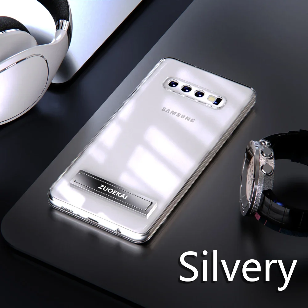 Transparent Case for Samsung Galaxy S10 Plus S10plus S10E with Kickstand Shockproof Cover Clear Funda Soft Protective Shell