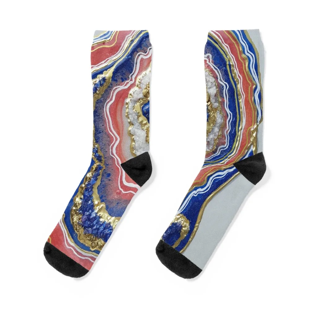 

Agate geode wall art. Geode wall art, Gold, Coral ,Sapphire Socks Argentina designer brand Non-slip anime Socks Man Women's