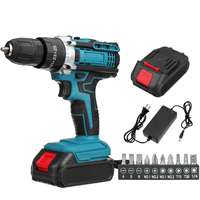 Drillpro Electric Impact Drill 21V Cordless Drill Screwdriver Power Driver Lithium-Ion Battery Power Tools with Drill bits