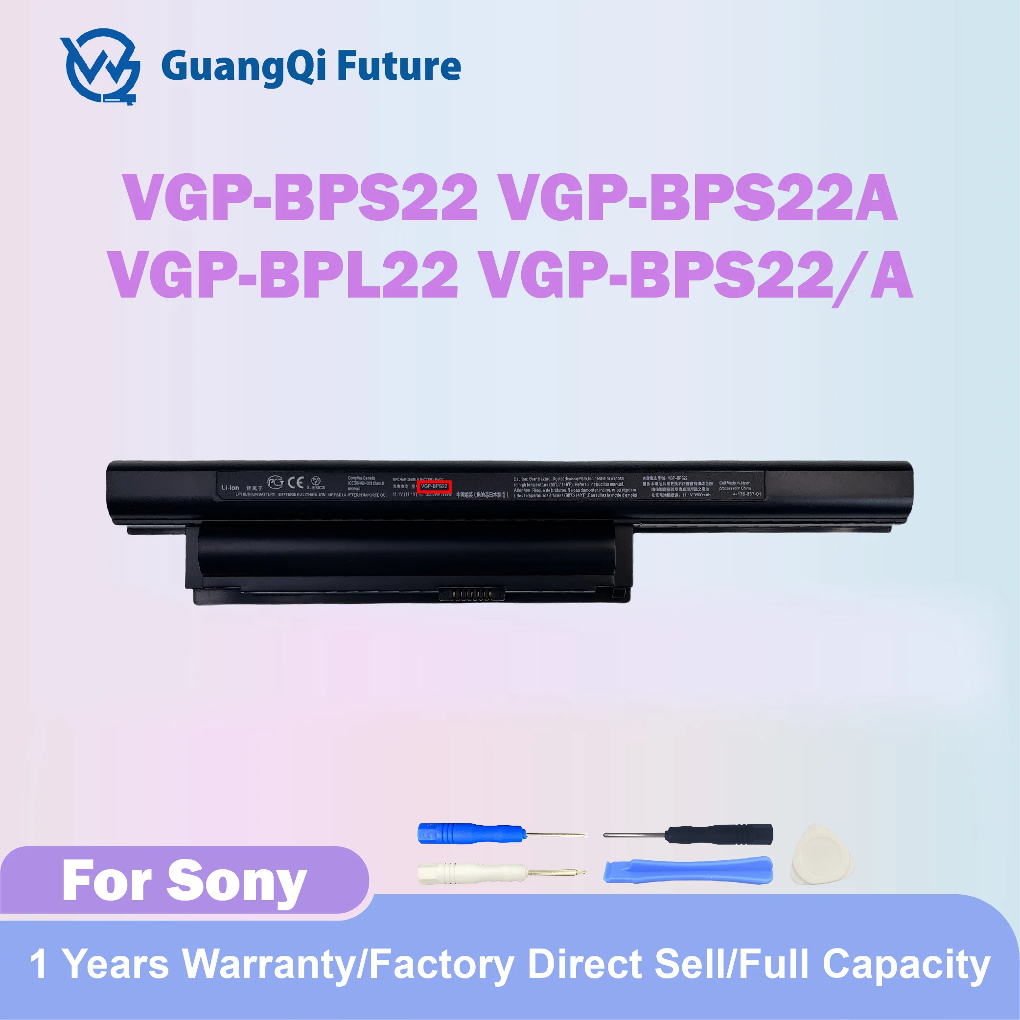

VGP-BPS22 11.1V 39WH Laptop Battery for Sony Vaio VGP-BPS22 VGP-BPS22A VGP-BPL22 VGP-BPS22/A VPC-E1Z1E VPC-EA