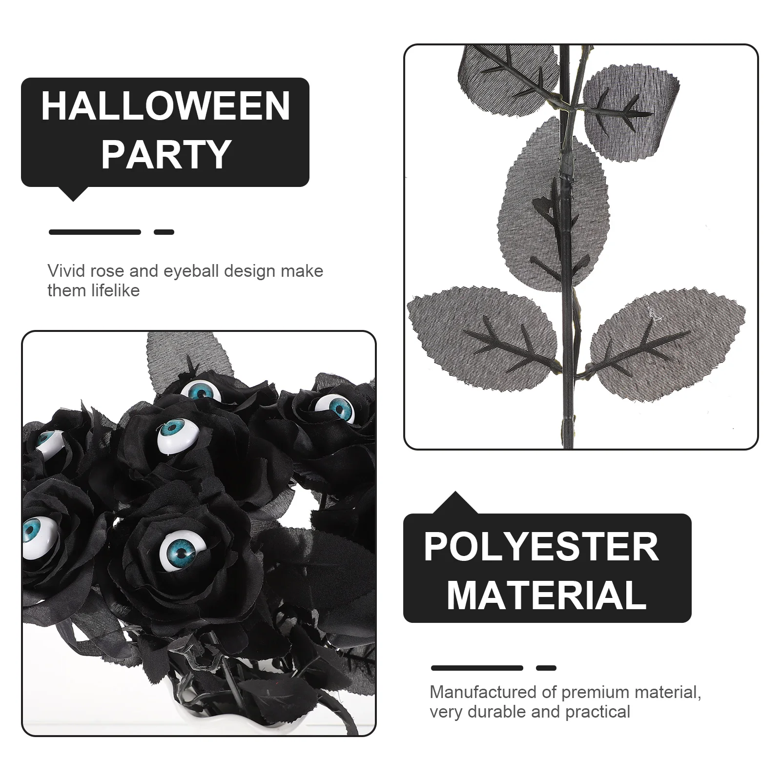 

8 PCS Purple Artificial Rose Flowers Eyeballs Roses Arrangement Halloween Decorations