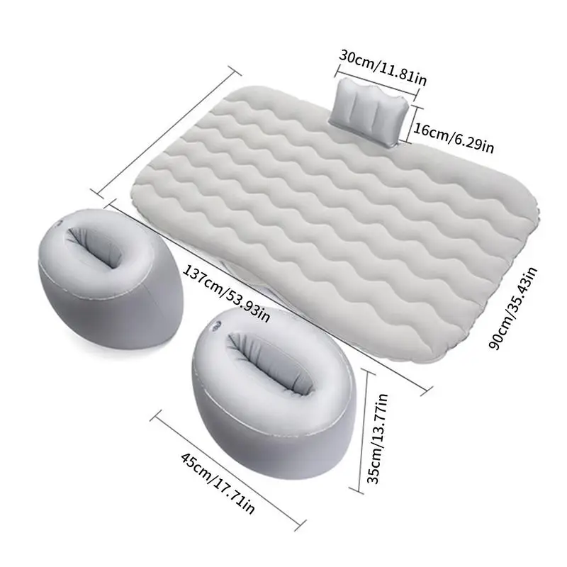 Car Air Mattress Inflatable Bed Portable Back Seat Cushion Bed 53.15x31.5inch Flocking Sleeping Mattress For Travel Camping