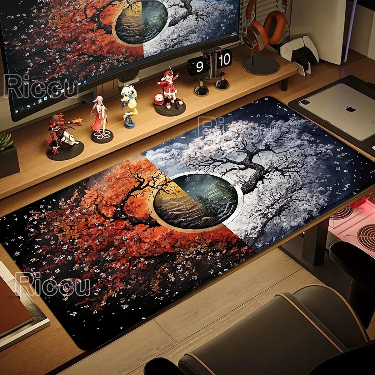

Pretty 500x1000mm HD Print Rubber Mouse Pad Landscape Moon Sun Cartoon Mouse Pad XXL Extended Pad Mouse Computer Non-slip Carpet
