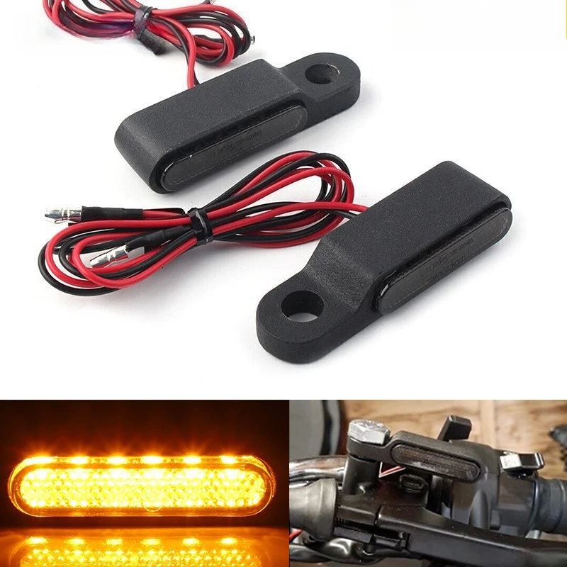 

Motorcycle Mini Turn Signal Lights 6LED Monochrome Metal Blinker Indicators Fit For Motorcycle Universal Accessories