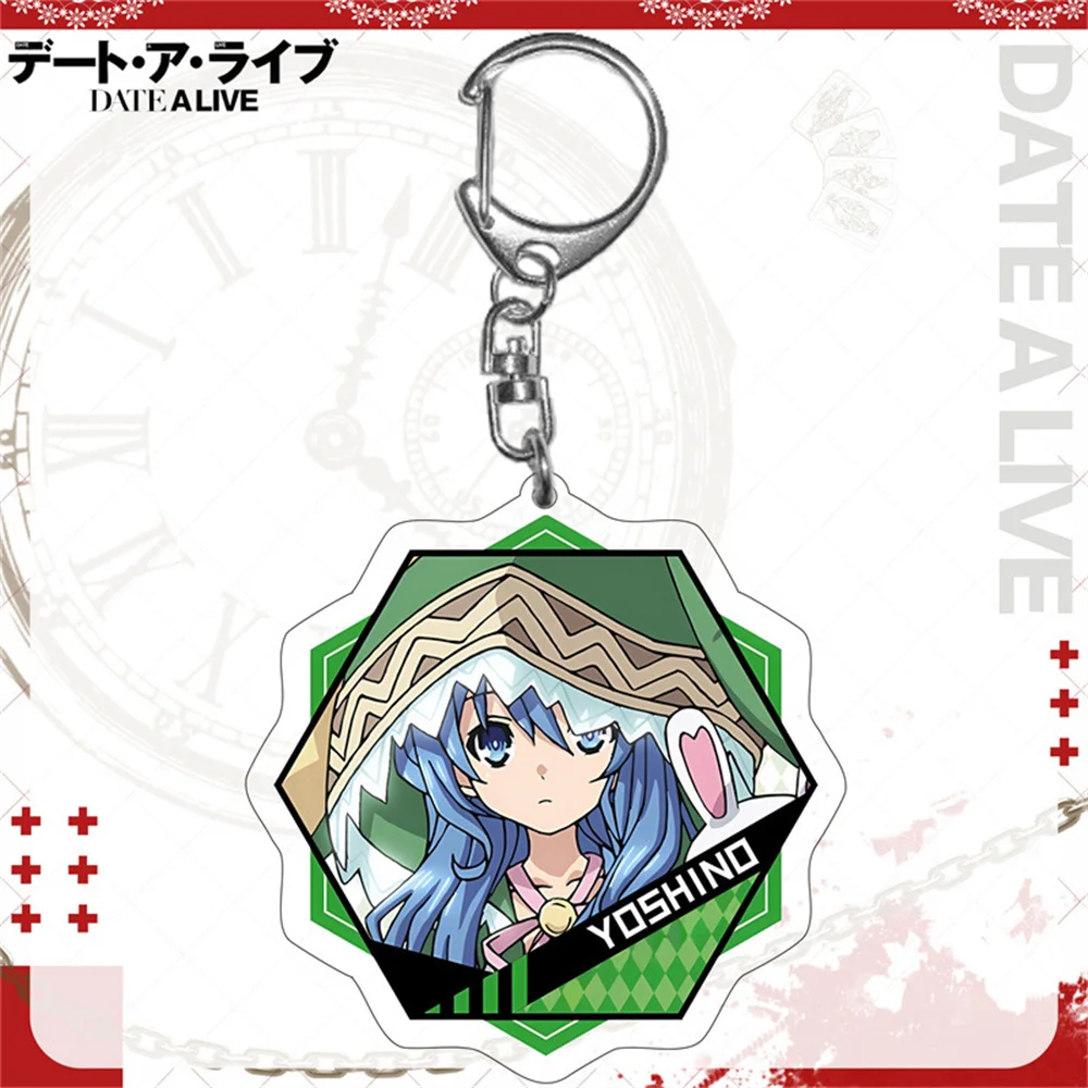 6cm Charm Anime Fans Gifts HD Character DATE A LIVE Acrylic Keychain Tokisaki Kurumi Quadratic Element Ornament Series