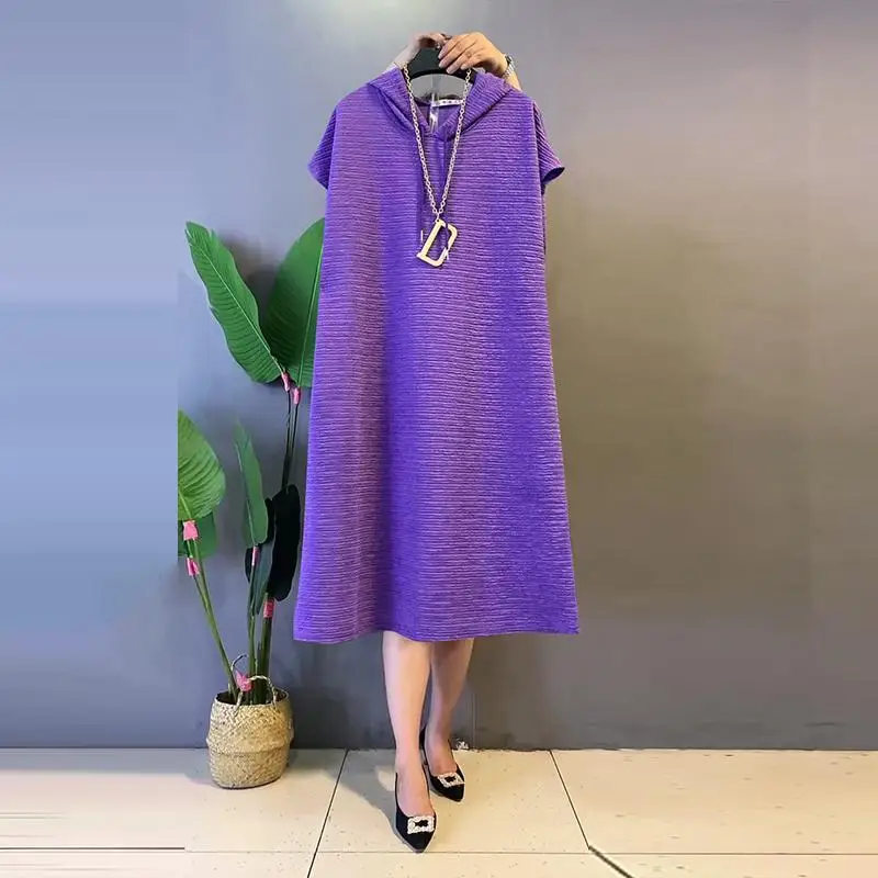 

Luxury Plus Size Mid-length Sleeveless Straight Ribbed Hooded Dress Black Maxi Dresses for Women Holidays Party Evening Dress