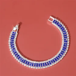 Fashionable Roman Crystal Micro-inlaid Claw Chain Bracelet for Women