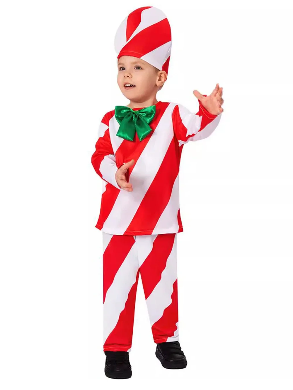 Erwachsene Kinder Weihnachten Cosplay Candy Cane Kostüm Weihnachten Karneval Party Bühne Leistung Rollenspiele Santa Claus Fancy Dress Up