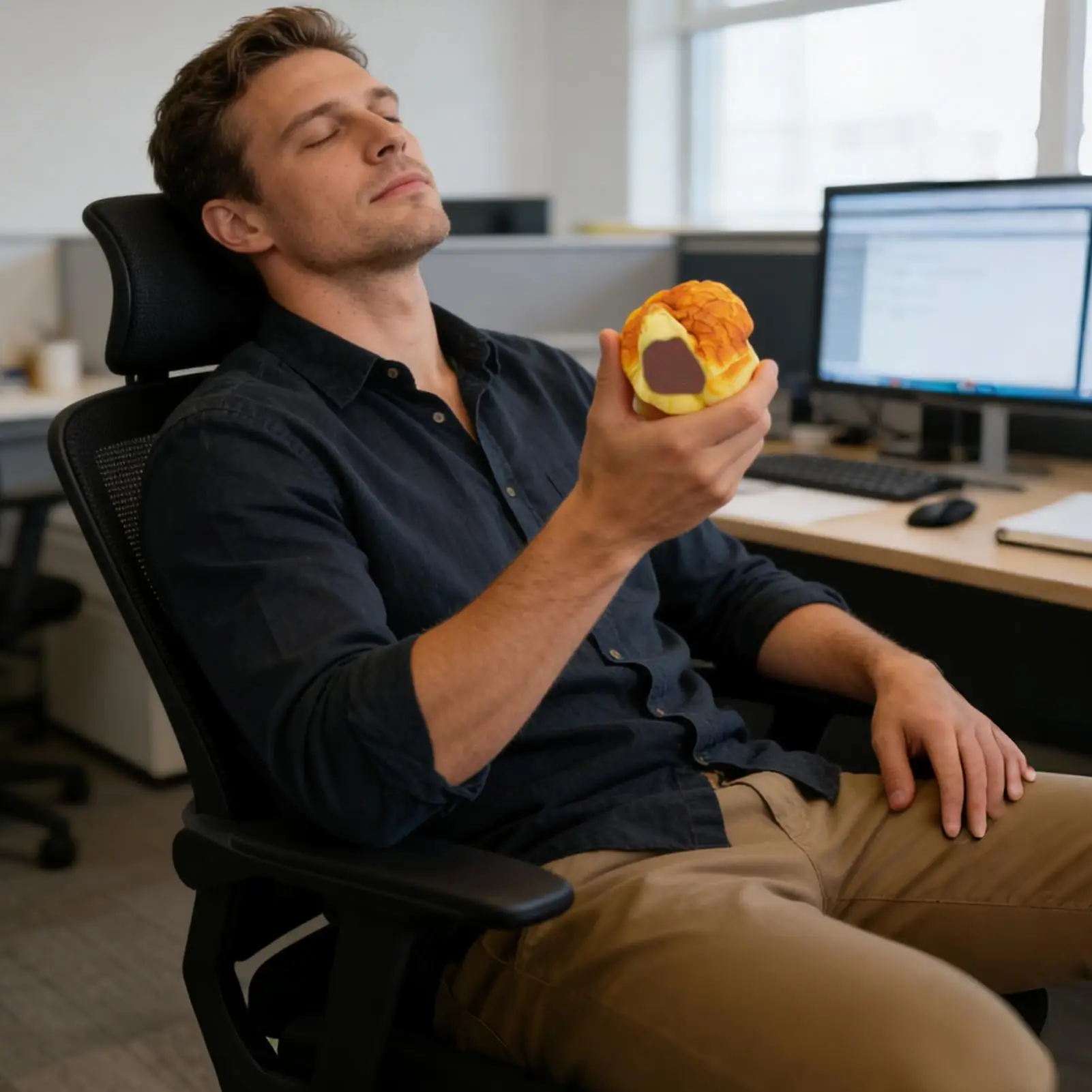 

Bread Stress Ball Food Shape Sensory Squeeze Toy Simulation Bread Decompress Fidget For Kids Adults Office Workers Students Home