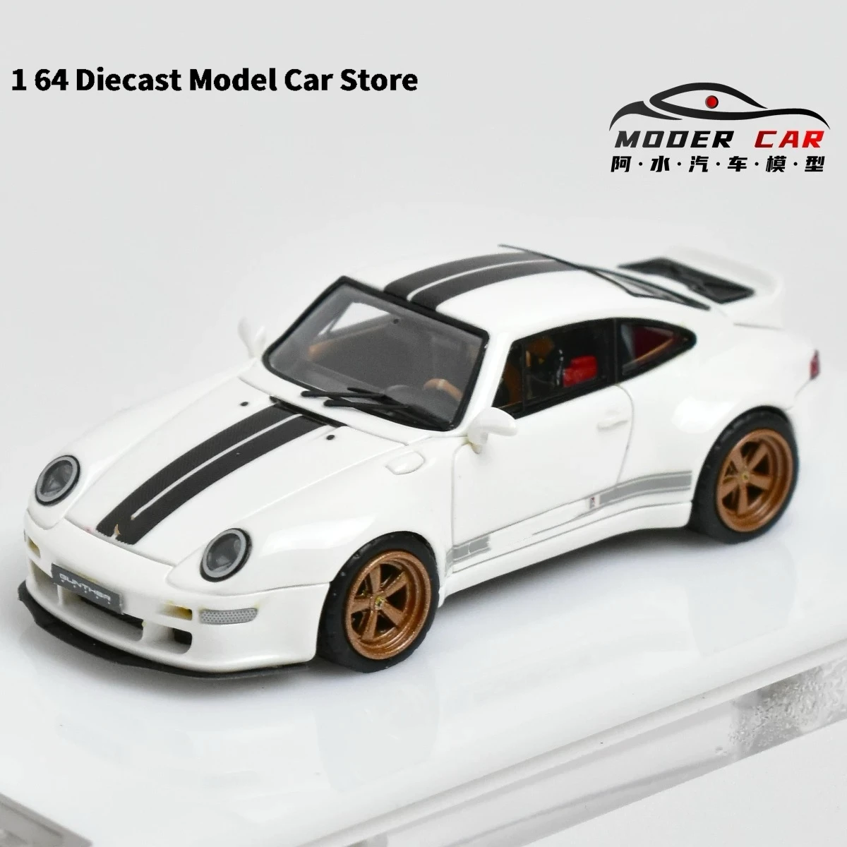 เปลวไฟ 1:64 911 400R Gunther Werksคอลเลกชันเรซิ่นDiecastรุ่นรถ