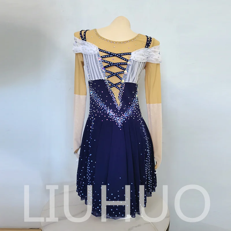 LIUHUO Ice Figure Skating Dress Girls Women Teens Stretchy Spandex Competition Wholesale