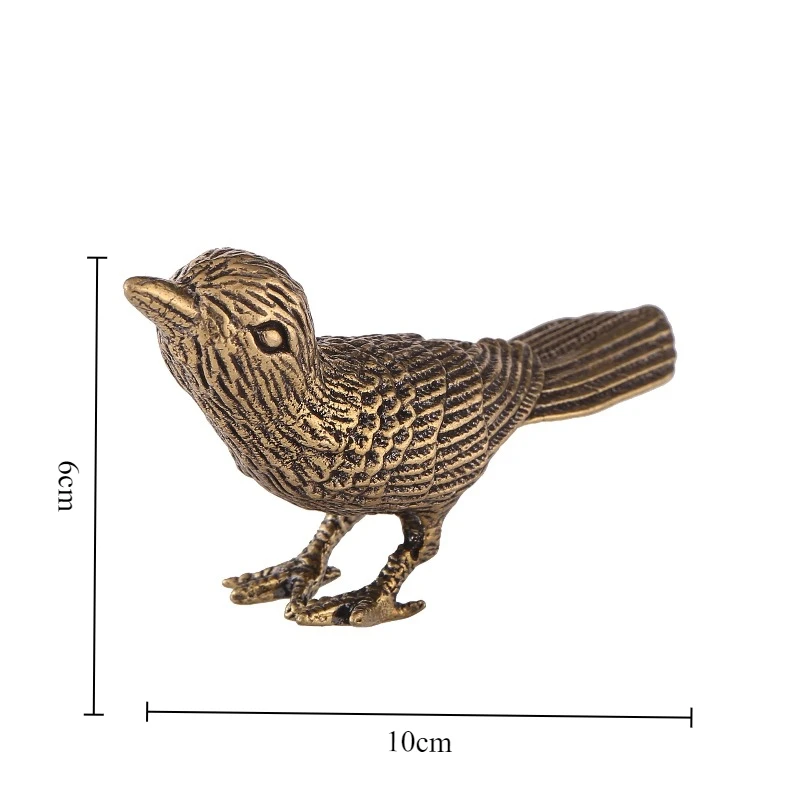 Little Fairy/ Retro Solid Brass Magpies Bird Desktop Ornaments Metal Animal Miniature Sculpture Living Room Home Decoration Gift