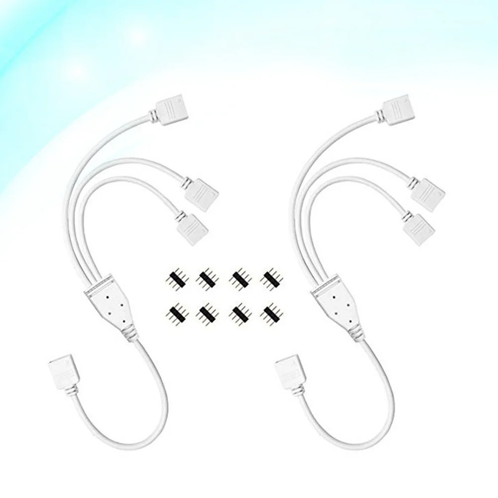 2 قطعة 4 دبوس Led قطاع موصلات كابل عدة ل Rgb 5050 3528 شرائط الضوء مع 8 ذكر المقابس Diy بها بنفسك تركيب لا لحام #3