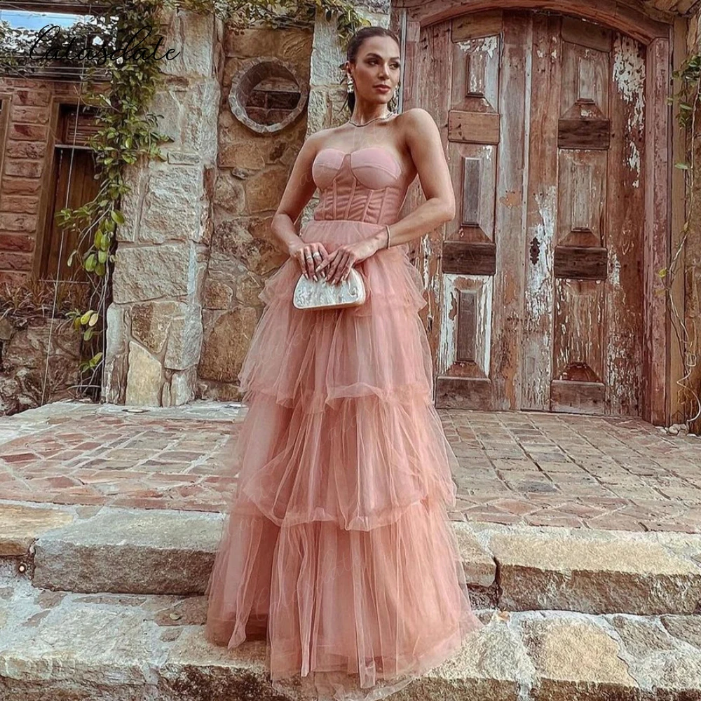 

Catasdate Strapless Evening Dress Formal Party Gowns for Women Elegant Wedding Party Dress for Women vestidos de fiesta