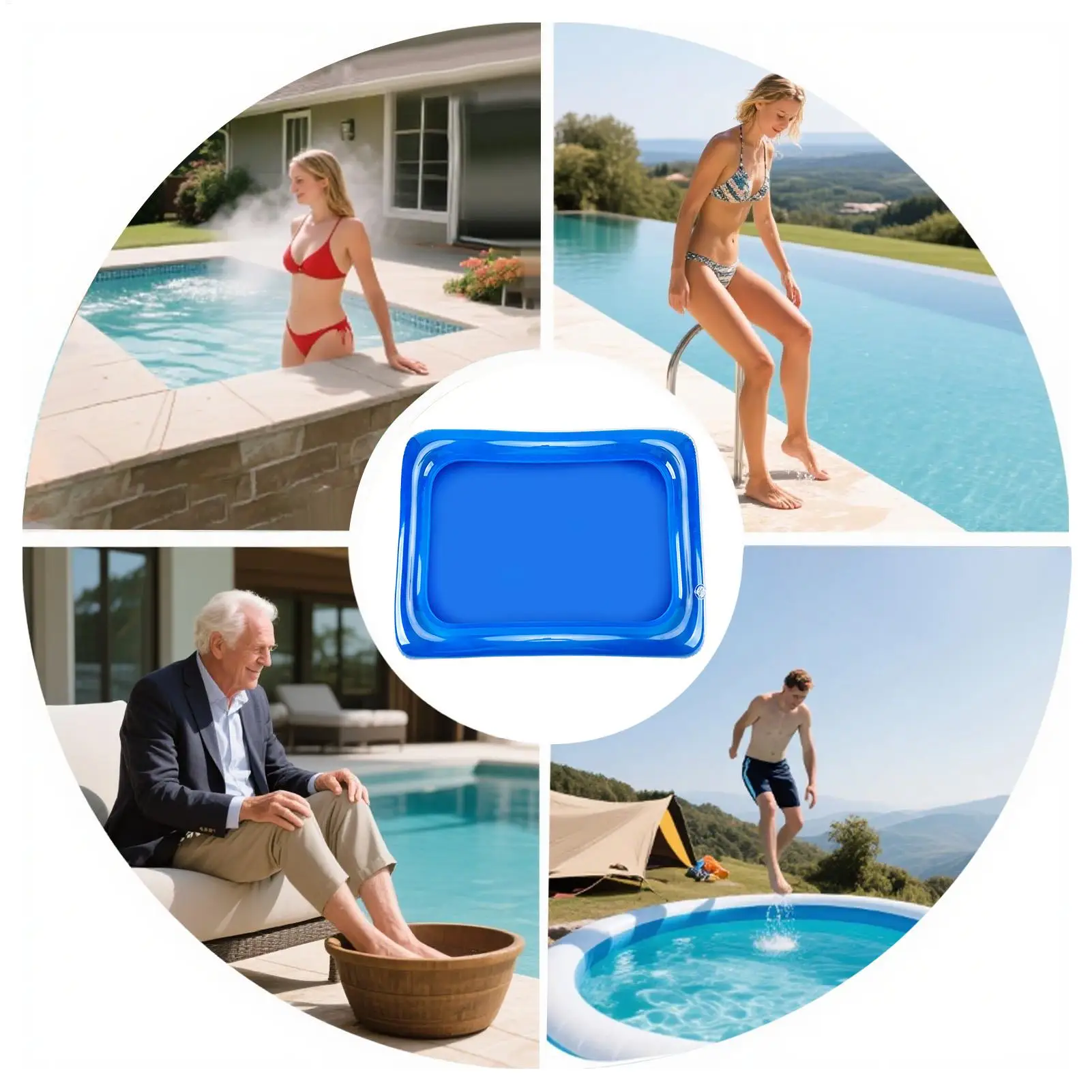 Portable Inflatable Foot Basin Convenient Foot Soaking Bath Foot Bath Tub For Pool Entrance Ladder Inflatable Basin Collapsibles
