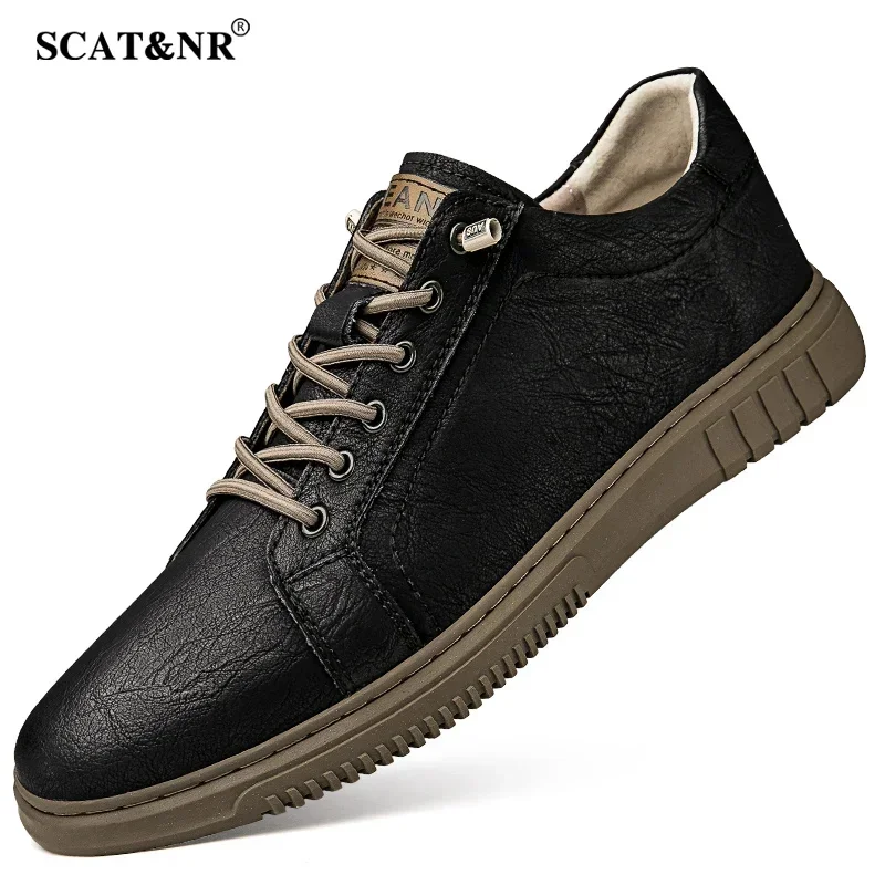 Big size 47 48 men skateboarding shoes leather sneakers casual shoes flats fashion 2024 trendy spring autumn