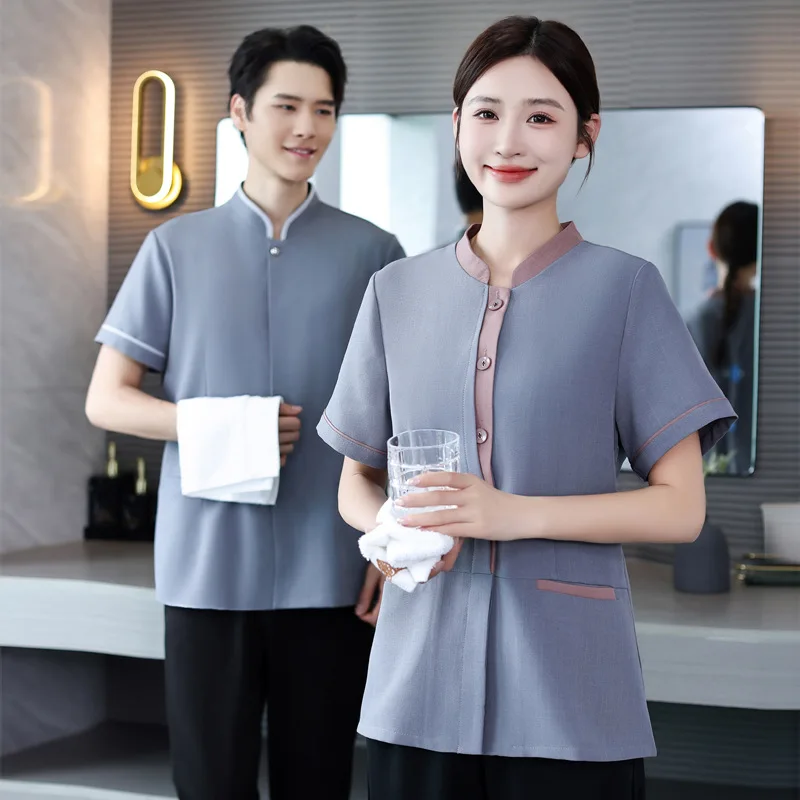 

Hotel Room Cleaner Uniform Property Hotel Mall Public Place Sanitation Worker Uniform Summer Short Sleeve