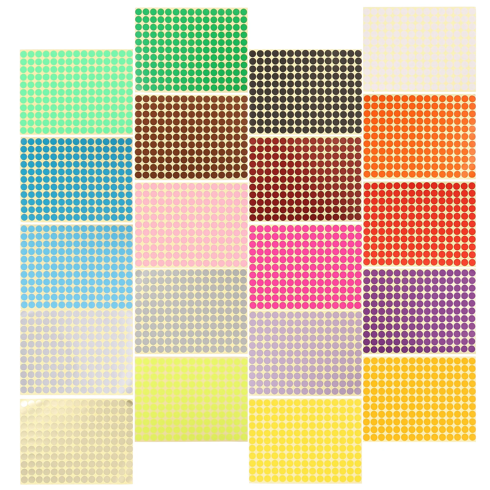

20 Sheets 10mm Dot Stickers Small Round Labels Blank Colored Coded Circle Tags File Folder Use No Residue Reusable