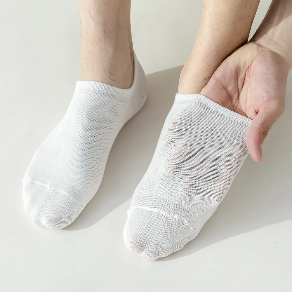 7 Pairs Anti-slip No-show Socks Men High Quality Cotton Invisible Slipper Socks Non-slip Summer Mesh Sports Runing Socks