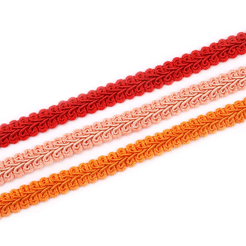 12mm Lace Trimming Ribbon Polyester Centipede Braided Lace Sewing Clothes Accessories Curve Lace DIY Craft Wedding Decor 5yards