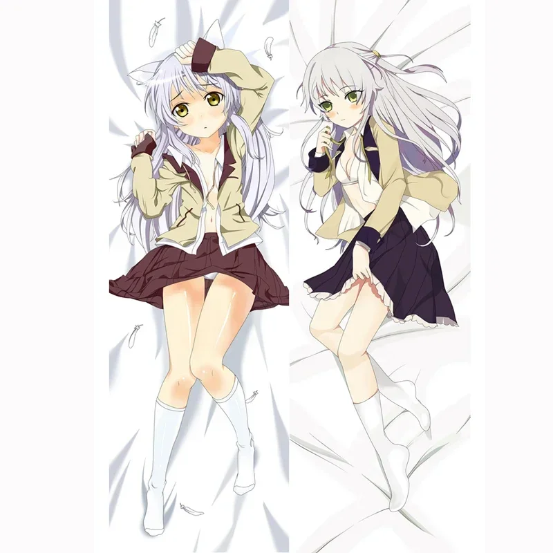 ¡180cm Anime Angel Beats! Funda de almohada Tachibana Kanade Dakimakura, funda de cojín de abrazamiento corporal Waifu, ropa de cama decorativa