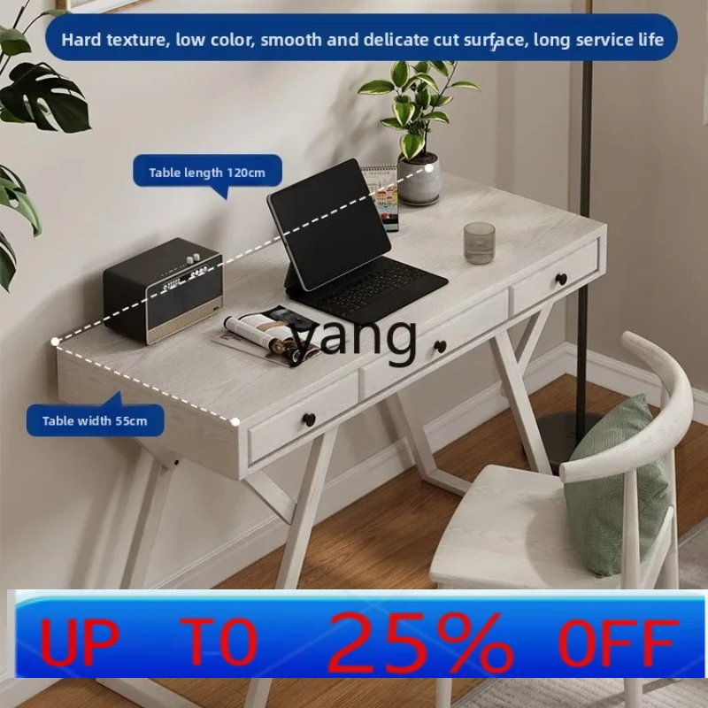 

LH desk with drawers Household solid wood writing desk White computer desk