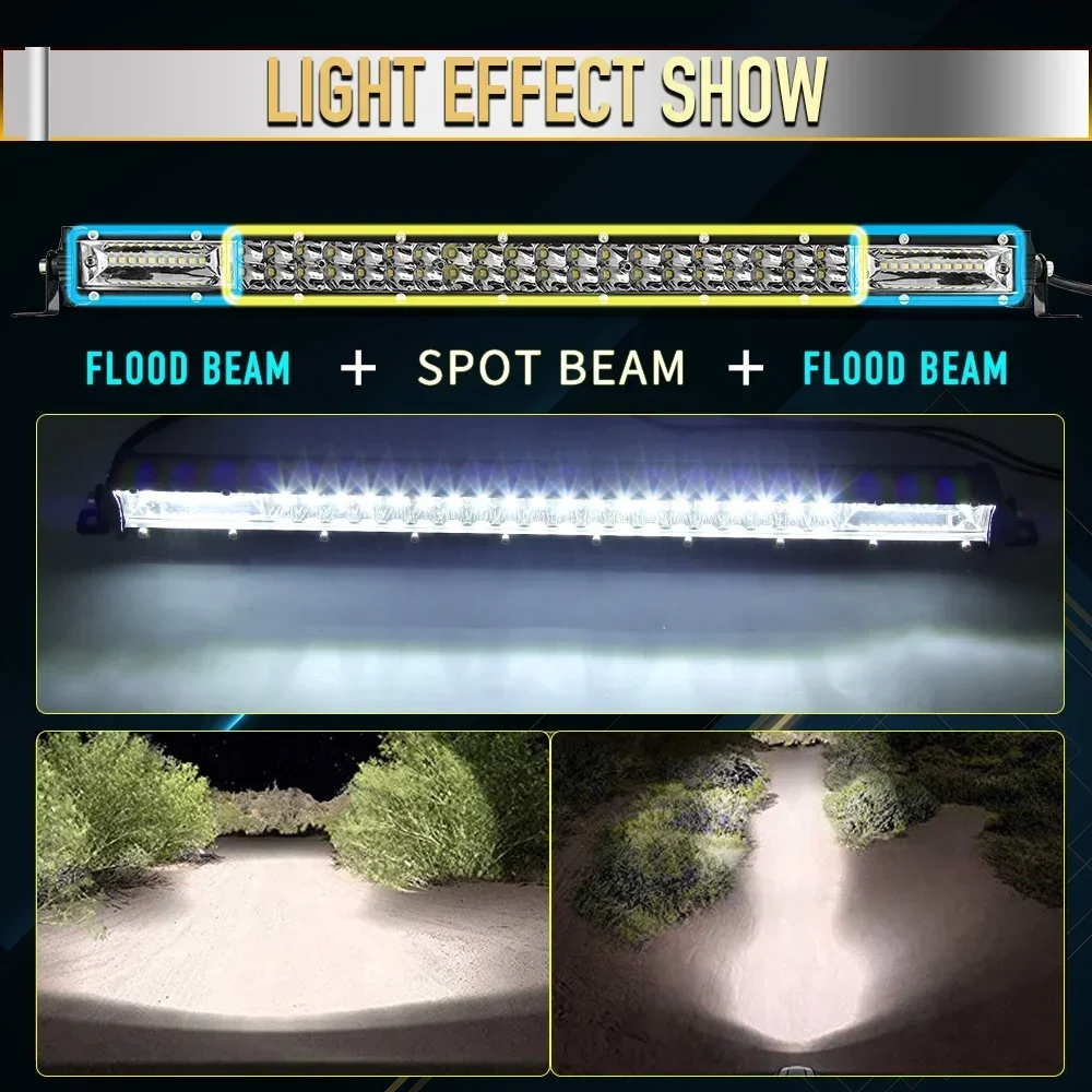 ハイパワー12d LEDライトバー、ワークライト、スポット、トラック用フラッドコンボビーム、トラクター、suv、atv、オフロード、60w、120w、180w、240w、300w