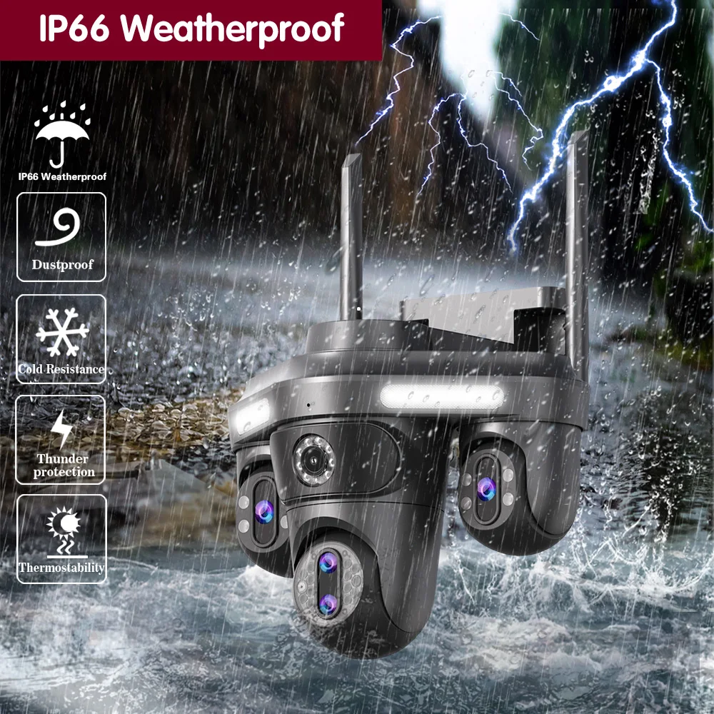 Dual Lens Wifi PTZ Camera Out 16MP 4K Wireless Color Night Vision Home Security Survalance 10X Optical Zoom CCTV IP Camera 8MP