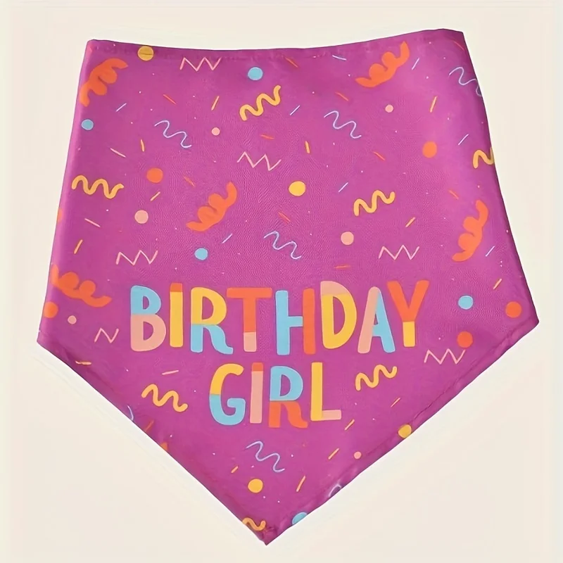 1pc-Pet Birthday Triangle Towel,, \