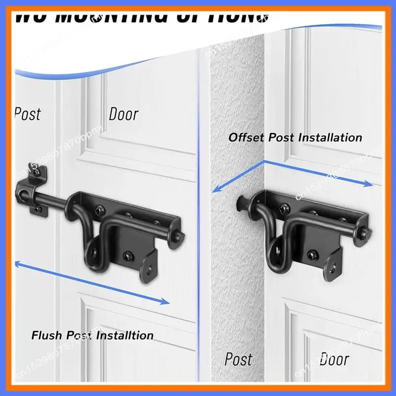 BAAE Heavy Duty Slide Bolt Gate Latch,Sliding Bolt Door Lock With Padlock Hole, Slide Bolt Hardware For Shed Door/Barn Door